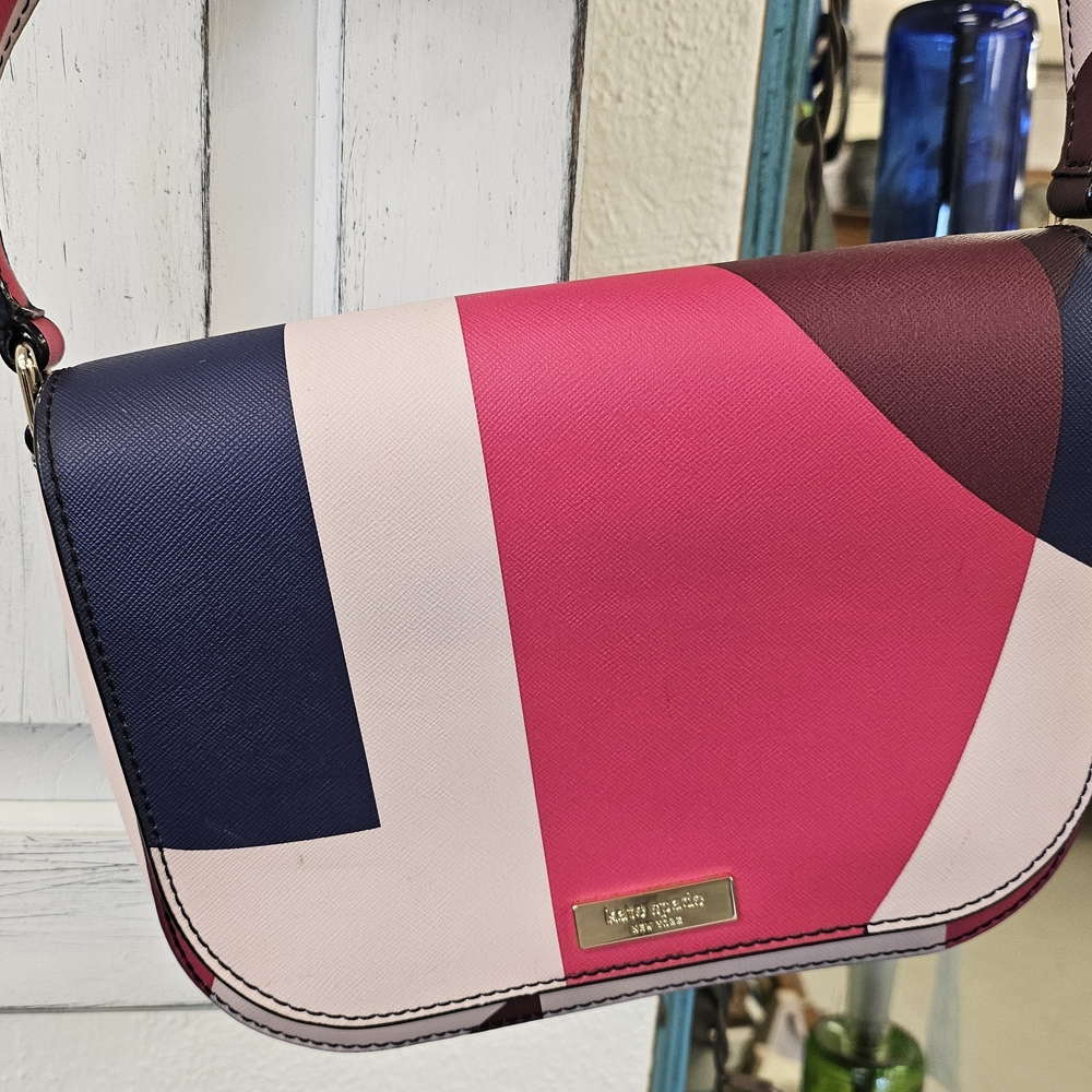 kate spade Pink and Blue Geometric Crossbody Bag